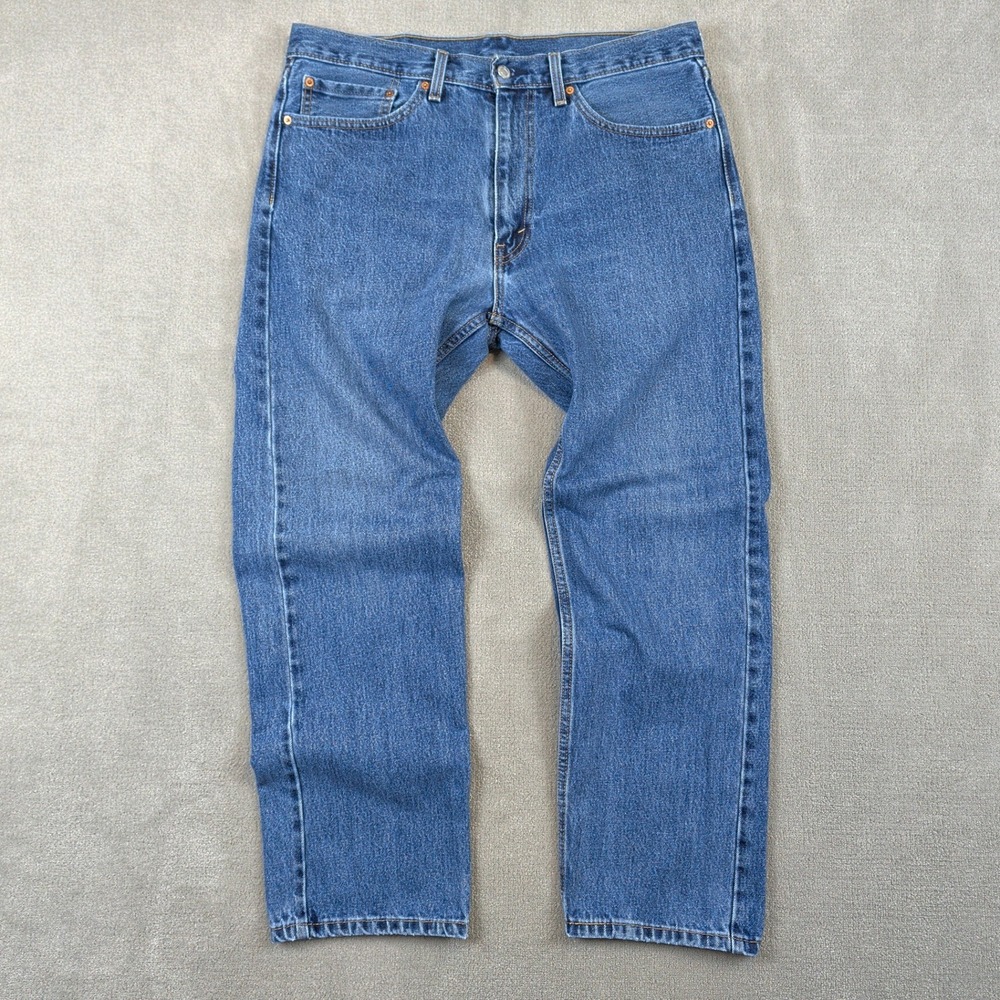 Levis 505 Regular Fit Jeans Mens 36x30 Blue Medium Wash Straight Leg Denim Pants